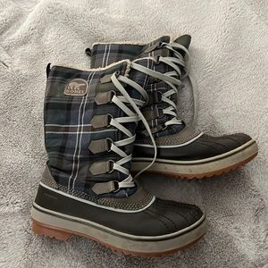 Sorel winter waterproof insulated plaid winter boots